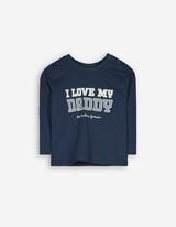 Longsleeve - Vooropdruk - donkerblauw