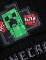 Komplet klobuk, šal in rokavice - Minecraft - crna