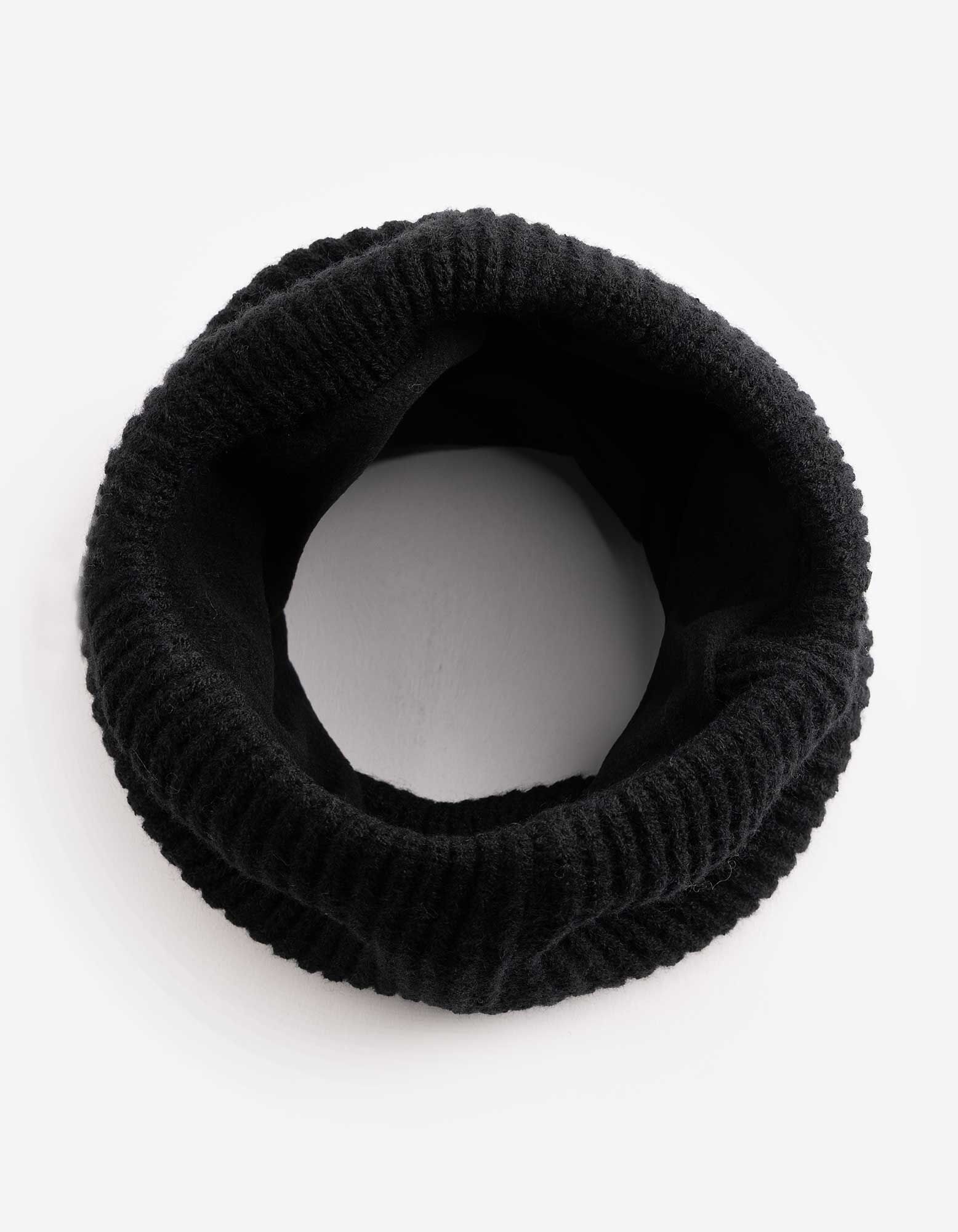 Rollkragenschal - einfarbig - Schwarz
