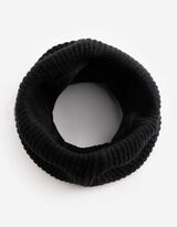 Rollkragenschal - einfarbig - Schwarz