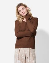 Pletený sveter - Jednofarebný - hneda