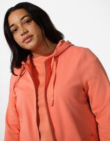 Sweatjacke - Baumwoll-Mix - hellrot