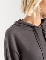 bluza z kapturem - mieszanka wiskozowa - ciemny szary