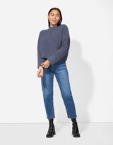 Strickpullover - &Uuml;berschnittene Schultern - blau