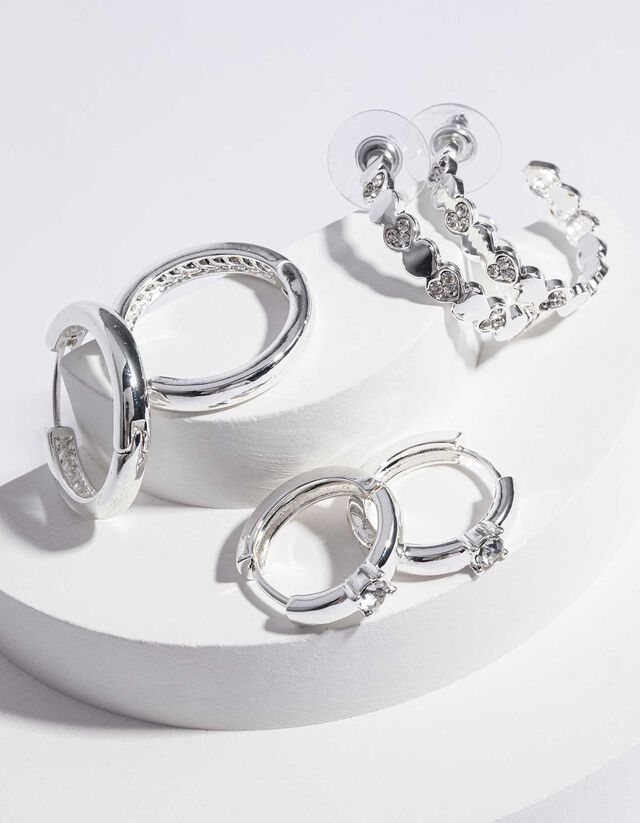 Oorbellen - Set van 3 - zilver