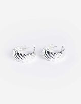 des boucles d'oreilles - Acier inoxydable - Argent