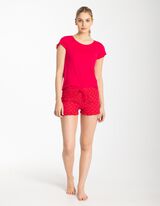 Maglia pigiama - Ricami - rosa fucsia