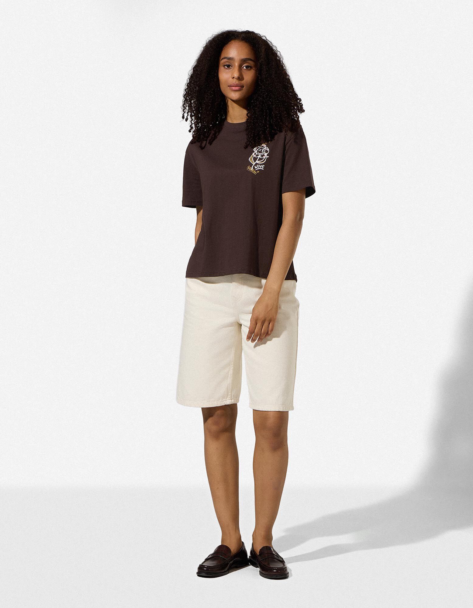 T-Shirt - Print - Braun