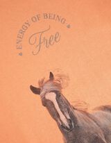 T-shirt - nadruk - pomaranczowy