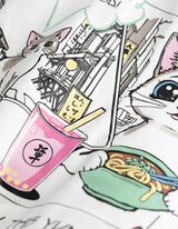 Melegítőfelső - Hátul nyomtatott minta - feher