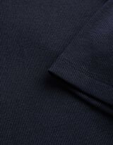 T-Shirt - Rippenstruktur - dunkelblau