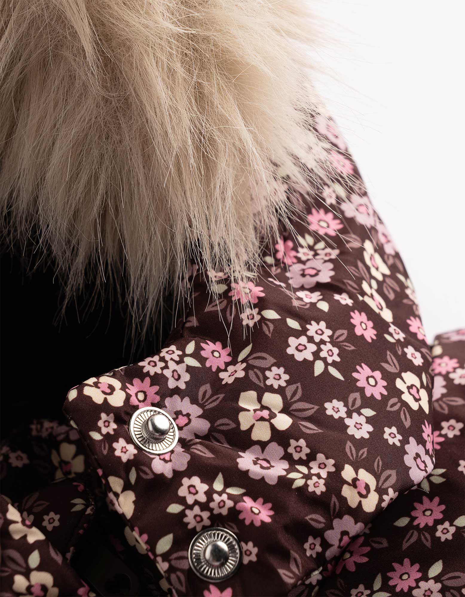 Winterjacke - Allover-Print - Dunkelbraun
