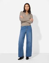 Strickjacke - Aufgesetze Taschen - beige