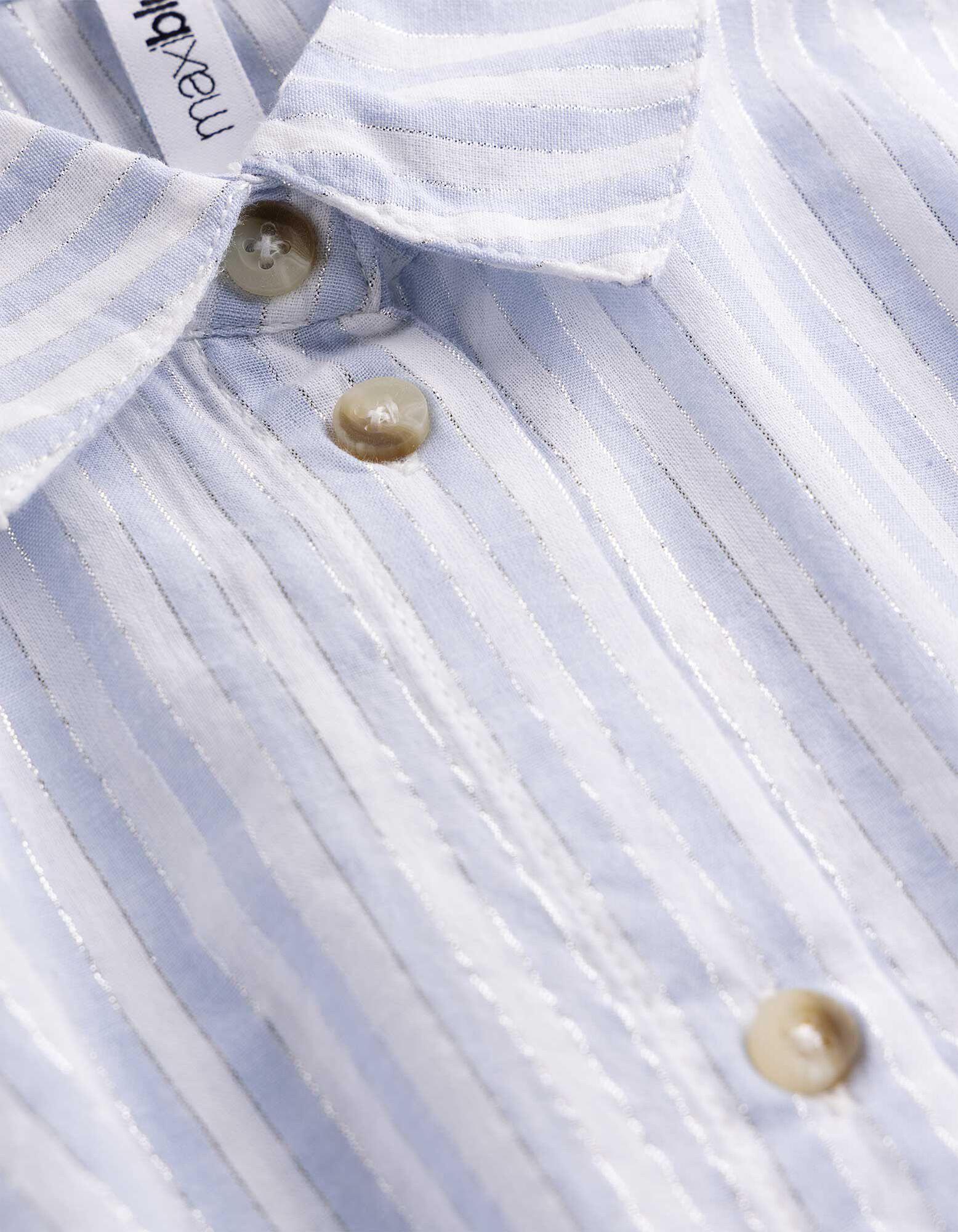 Bluse - Brusttasche - hellblau