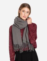 Šál - Vlnený vzhľad - tmavozelena