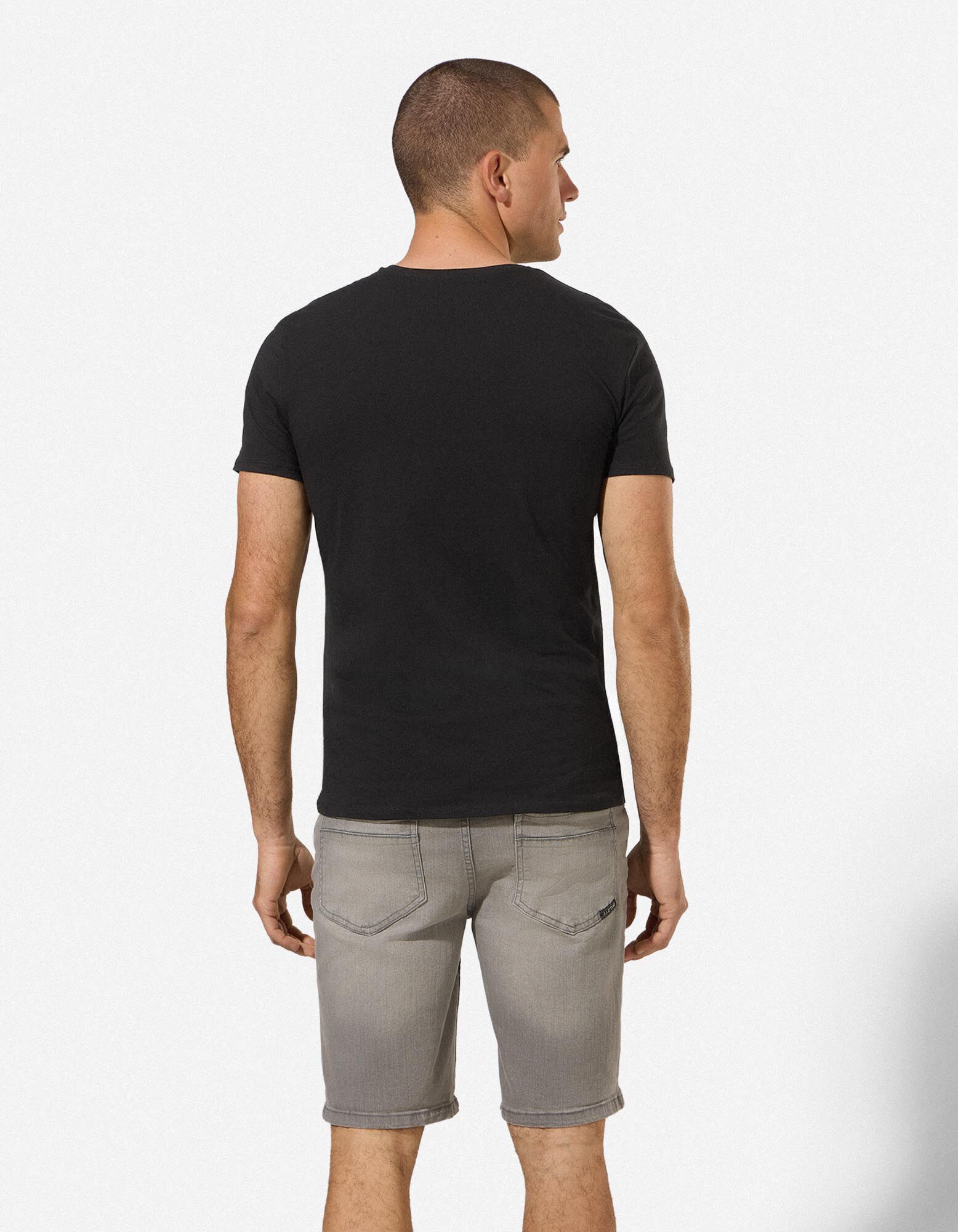T-Shirt - Slim Fit - Schwarz