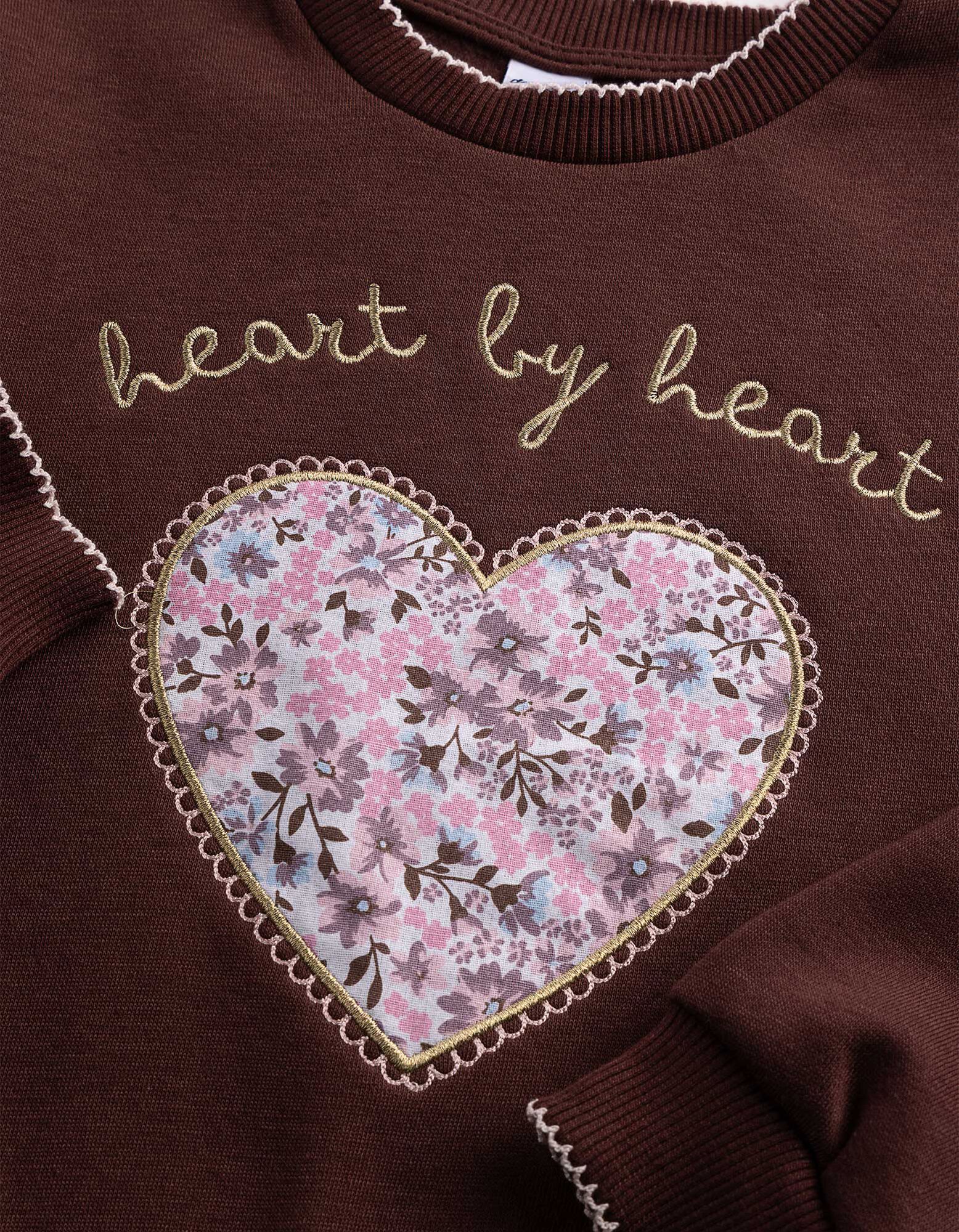 Sweatshirt - Stickereien - Braun