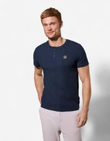 T-Shirt - Knopfleiste - dunkelblau