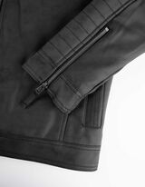 Bikerjacke - Abnehmbare Kapuze - dunkelgrau