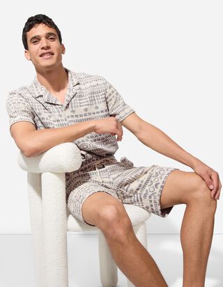 Shorts - Jacquard - wei&szlig;