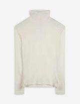 Tričko s dlouhým rukávem - Rolákový límec - bílá