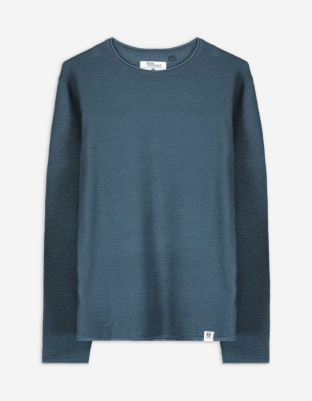 Pullover - Rundhals-Ausschnitt - blau