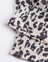 Set aus Top und Hose - Animal-Muster - beige