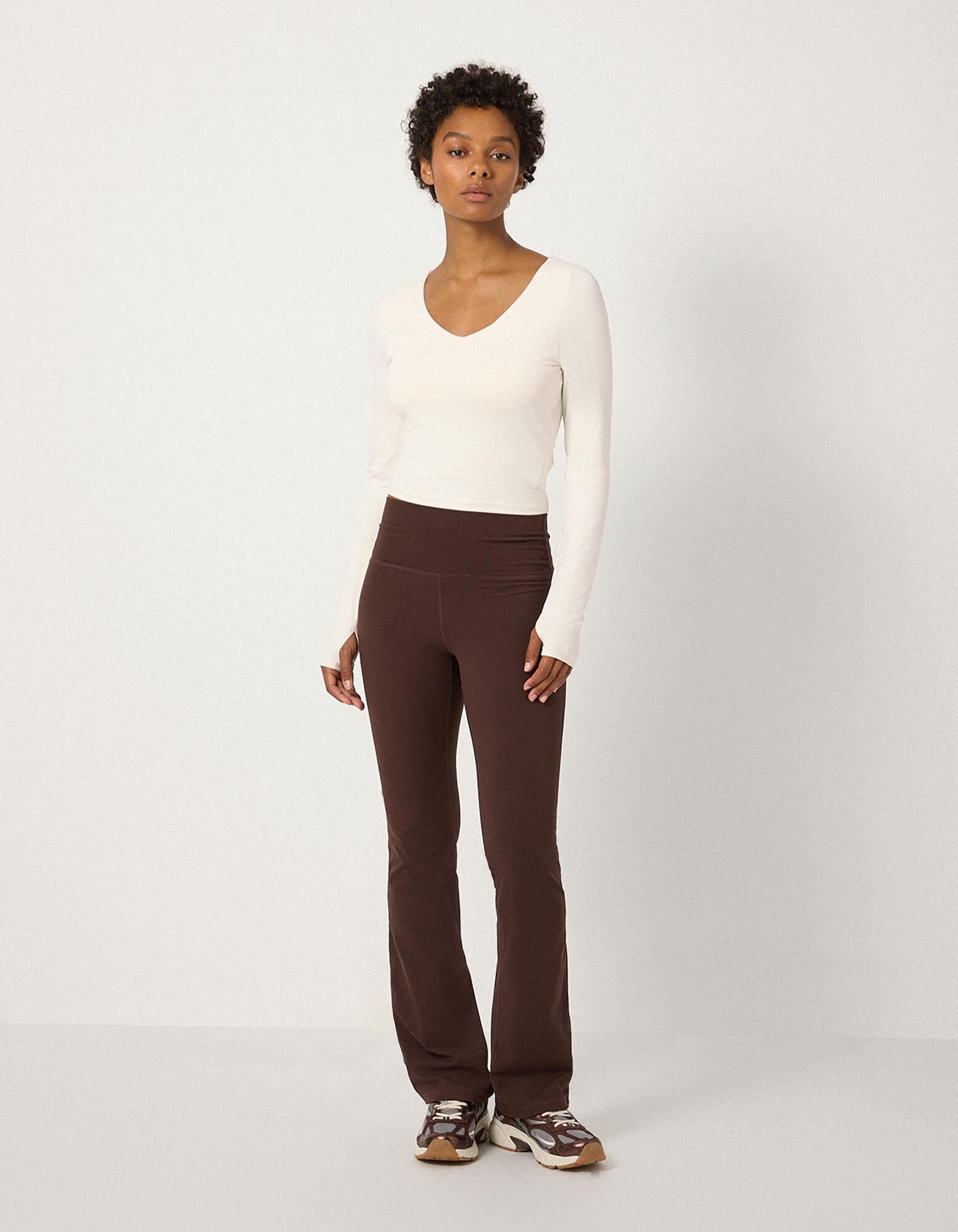 Langarmshirt - Herausnehmbare Cups - Off-White