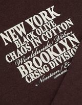 Trikotažinis megztinis - Nugaros raštas - tamsiai rudas