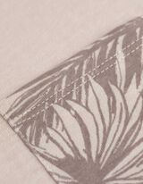 T-Shirt - Brusttasche - beige