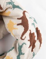 Tunelový šál - Dinosaury - bezova