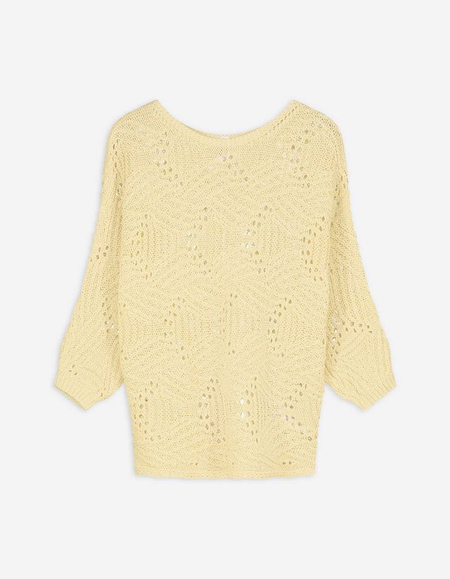 Pullover en tricot - Manches chauve-souris - Jaune clair