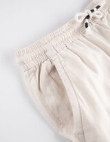 Pantaloncini cargo - Misto lino - beige
