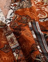 Blusenshirt - Allover-Print - braun