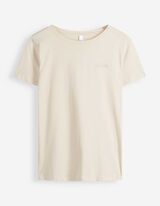 T-shirt - Borduursels - Lichtgeel