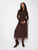 Rok - Plooien - donkerbruin