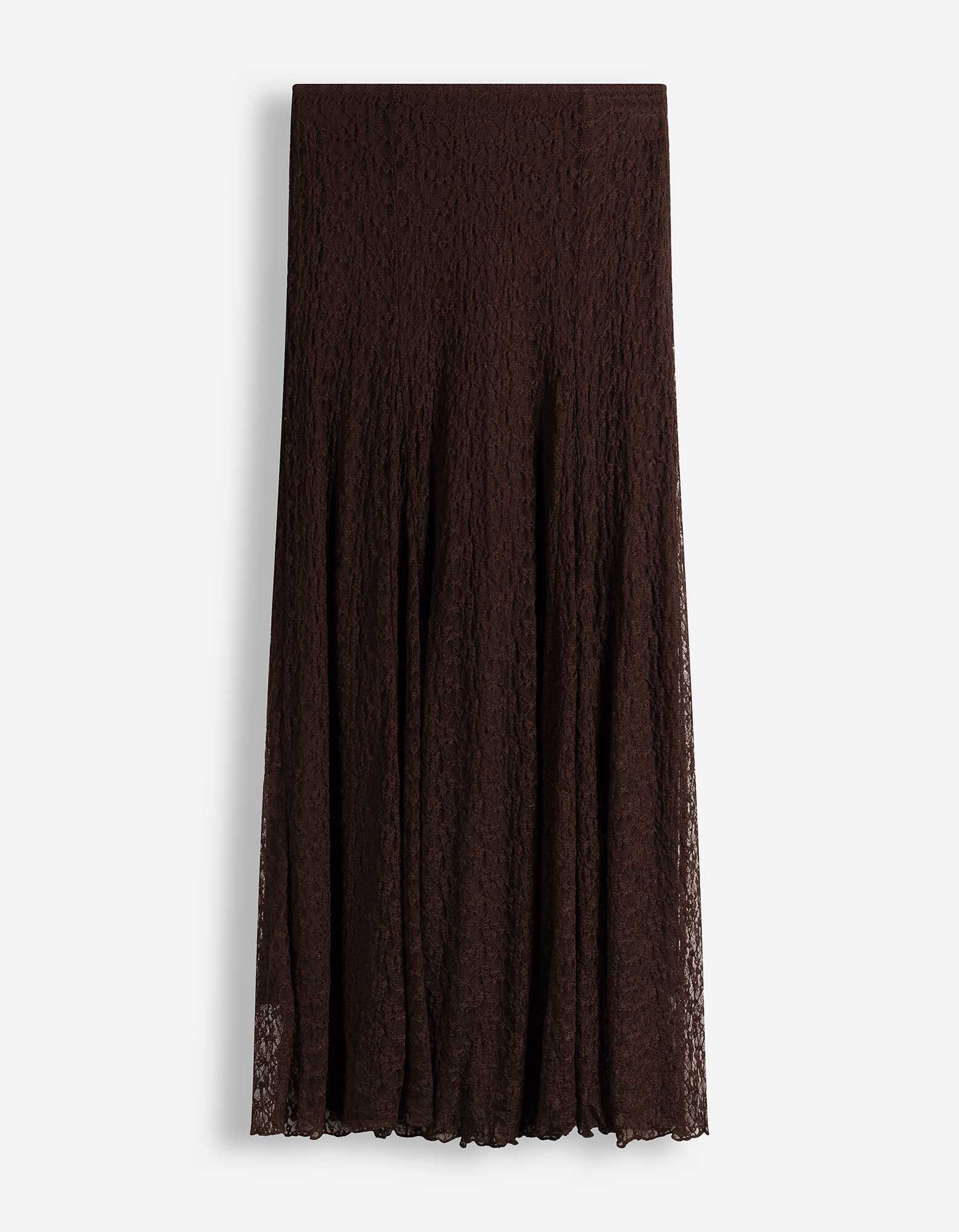 Jupe maxi longueur - Dentelle - brun fonc&eacute;