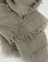 Foulard - Frange alle estremit&agrave; - verde scuro