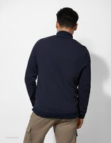 Propínací mikina - Směs materiálů - tmave modra