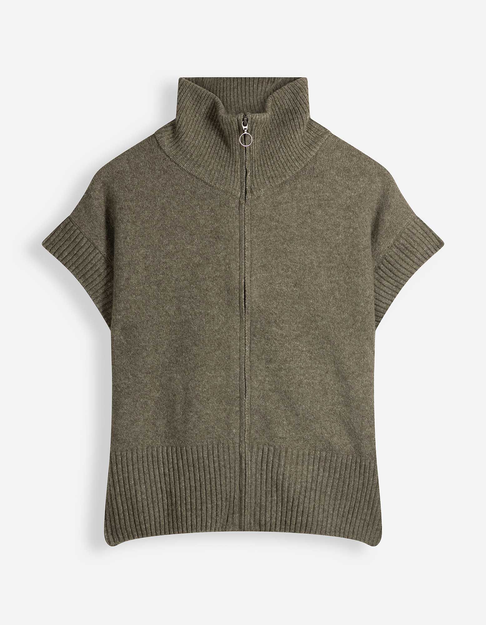 Stricktop - Rei&szlig;verschluss - Khaki