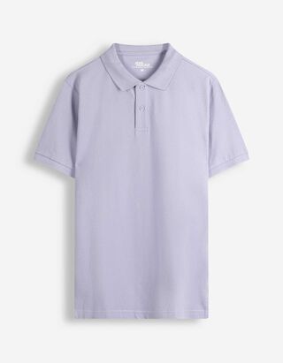 Poloshirt - einfarbig - lila