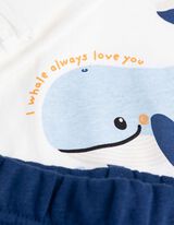 Ensemble top sans manches et pantalon - Imprim&eacute; all-over - blanc