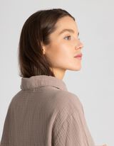 Női ing - Muszlin - vil&aacute;gos barna