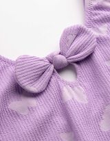 Maillot de bain - N&oelig;ud appliqu&eacute; - Lilas