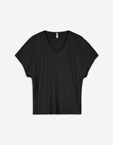 T-Shirt - Plisseefalten - schwarz