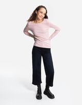 Shirt - Rippenstruktur - lila