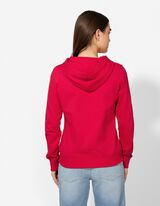 Veste molletonn&eacute;e - Capuche &agrave; cordon - Rouge