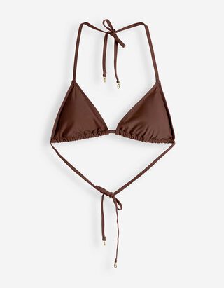 Bikinitop - Vetersluiting - bruin