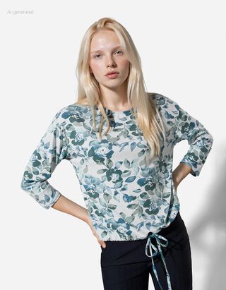 Shirt - Knotendetail - hellblau