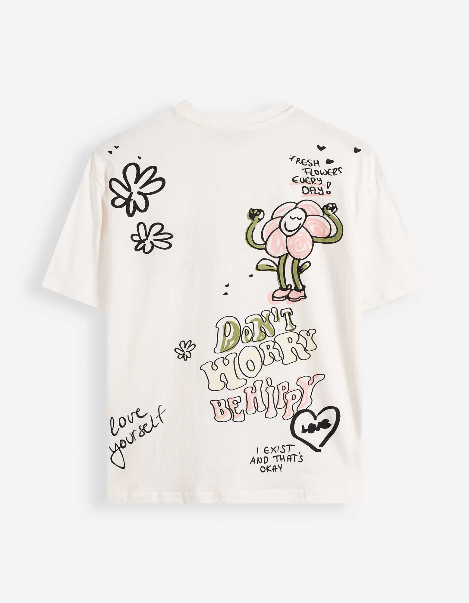 T-Shirt - Print - Wei&szlig;